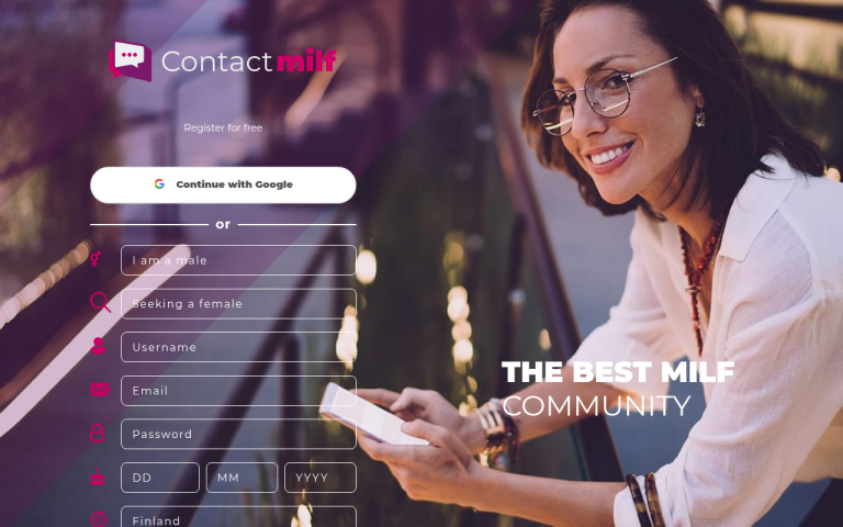 ContactMilf.com website screenshot