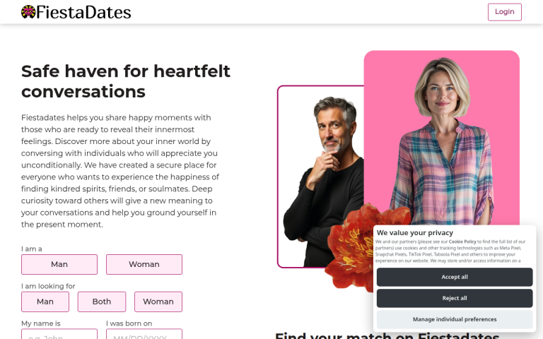 FiestaDates.com website screenshot