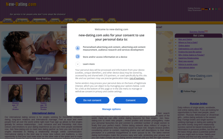 New-Dating.com website screenshot