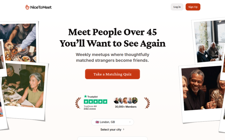 NiceToMeet.com website screenshot