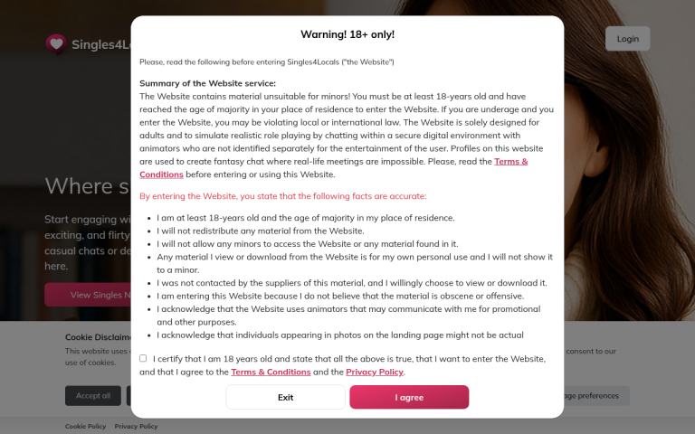 Singles4Locals.com website screenshot