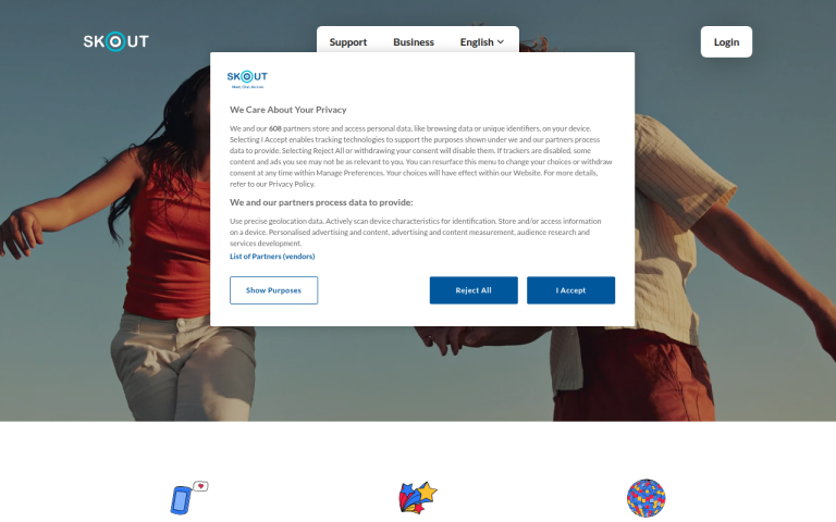 Skout.com website screenshot