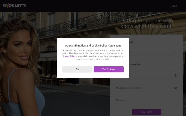 SparkMeets.com website screenshot