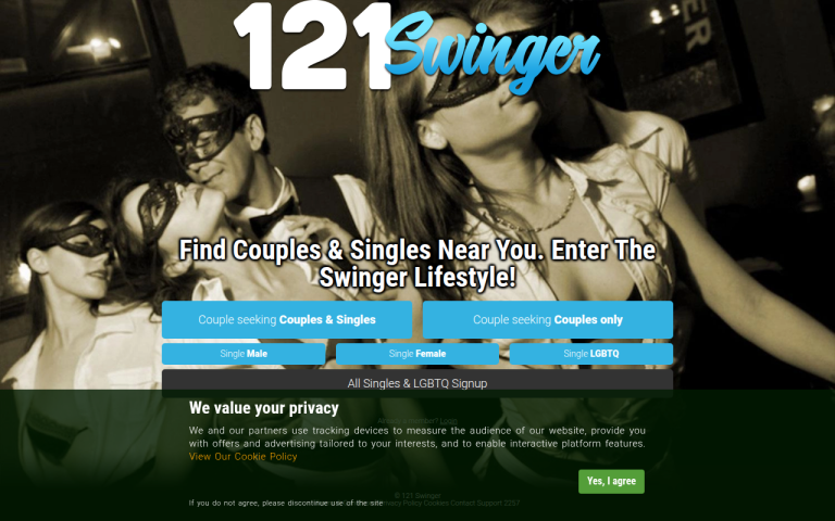 121swinger.com Review website screenshot