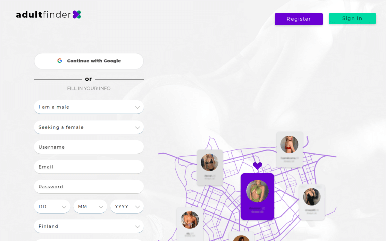 adultfinderx.com Review website screenshot