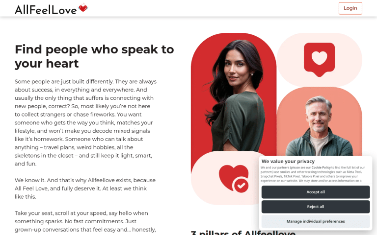 AllFeelLove.com website screenshot