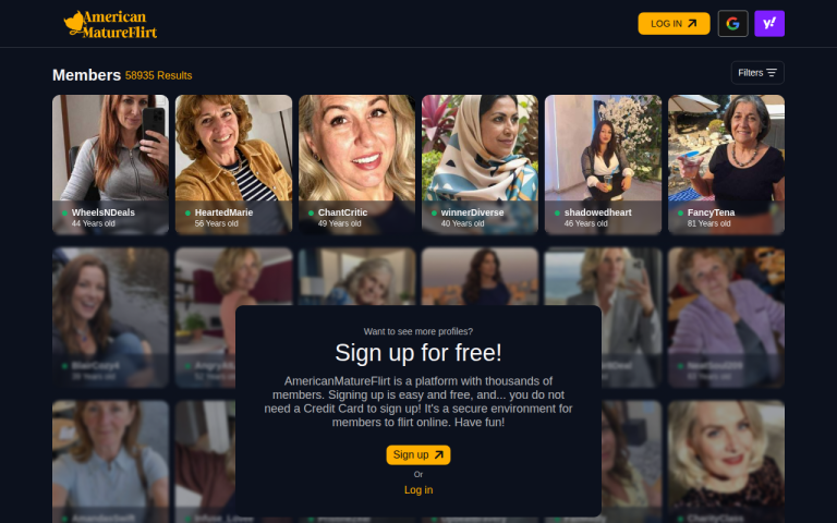 AmericanMatureFlirt.com website screenshot