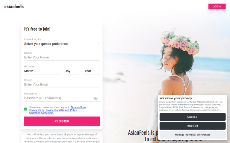 asianfeels.com Review website screenshot