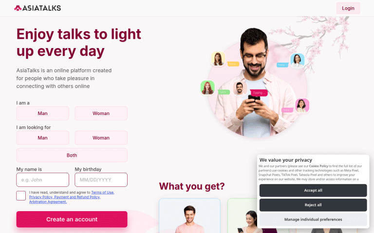 asiatalks.com Review website screenshot