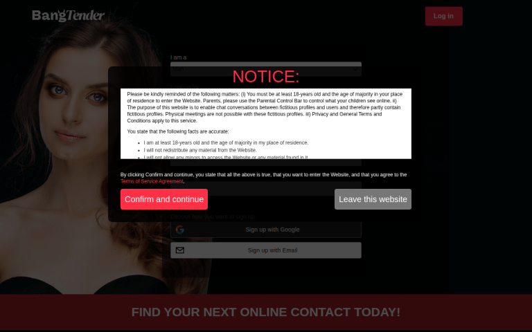 bangtender.com Review website screenshot