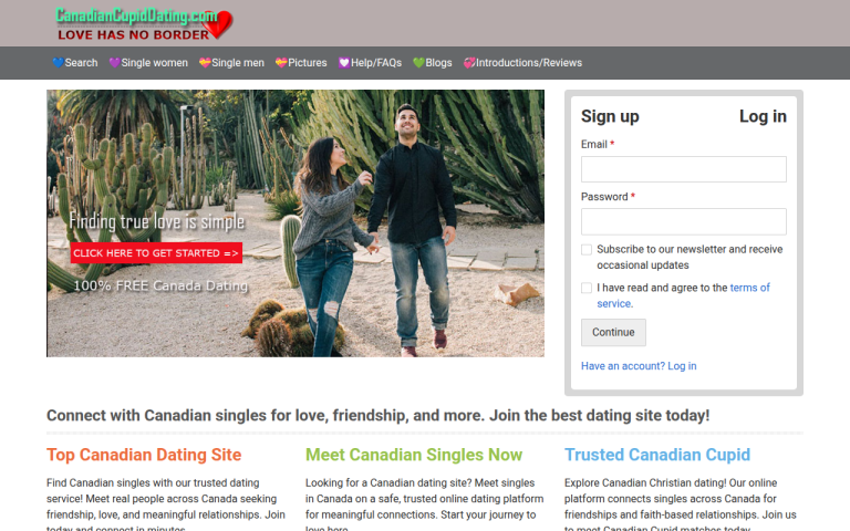 canadiancupiddating.com Review website screenshot