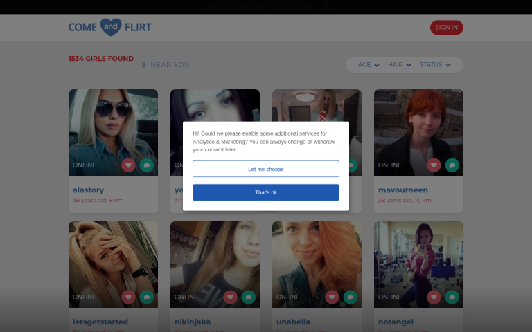 comeandflirt.com Review website screenshot