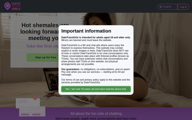 datetransgirls.com Review website screenshot