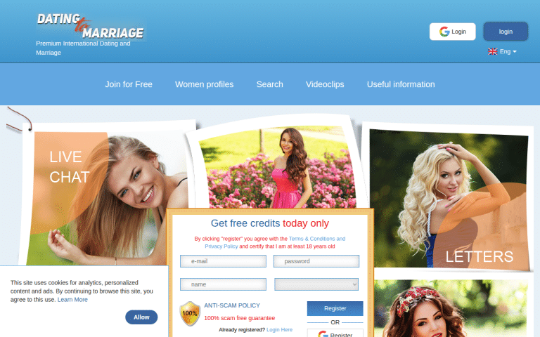 datingtomarriage.com Review website screenshot