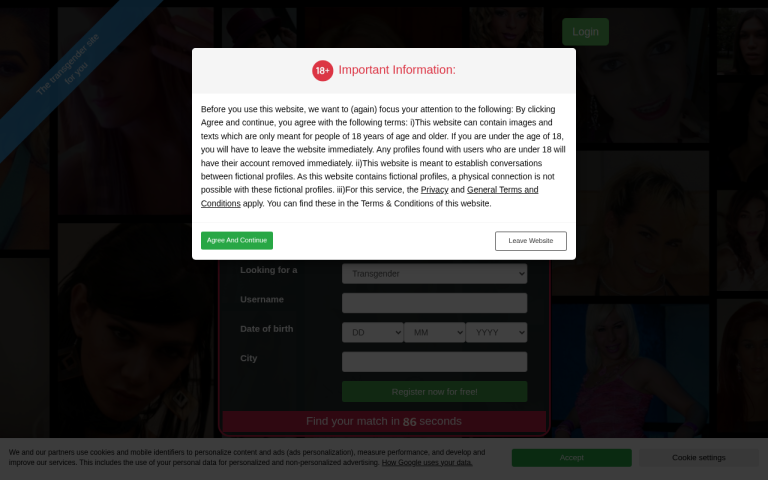datingtrans.co.uk Review website screenshot