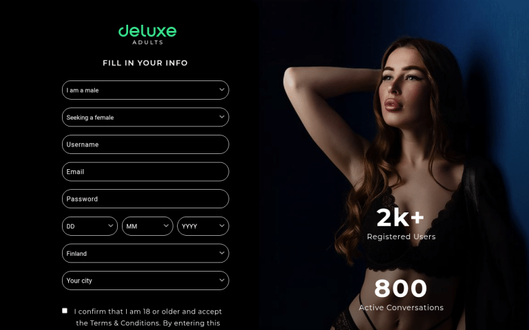 deluxeadults.com Review website screenshot