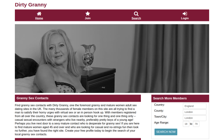 dirtygranny.co.uk Review website screenshot