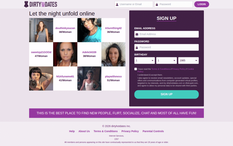 dirtyhotdates.com Review website screenshot