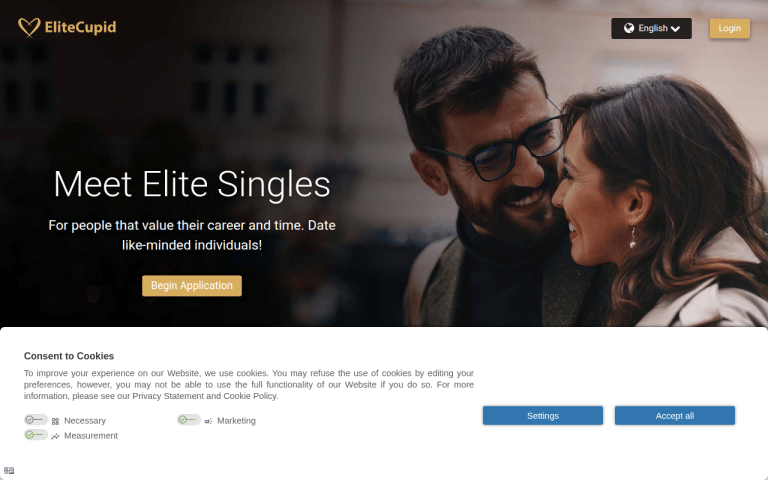 EliteCupid.com website screenshot