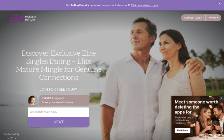 elitematuremingle.com Review website screenshot