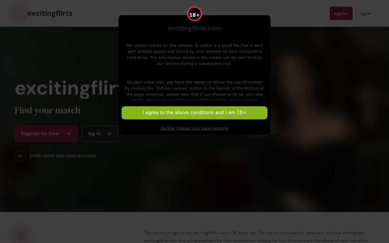 excitingflirts.com Review website screenshot