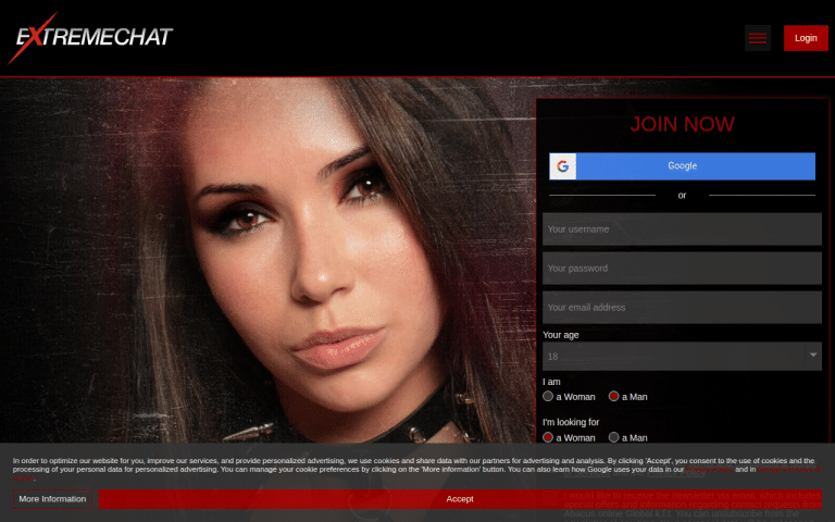 extremechat.com Review website screenshot
