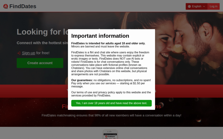 finddates.us Review website screenshot