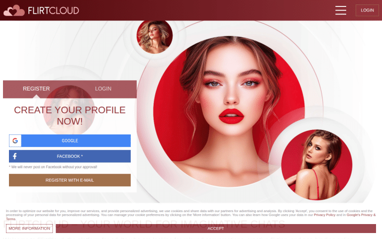 FlirtCloud.com website screenshot