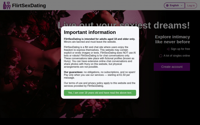flirtsexdating.com Review website screenshot