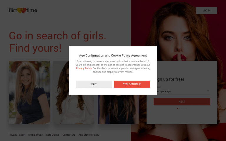 flirttime.com Review website screenshot
