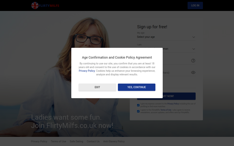 flirtymilfs.co.uk Review website screenshot