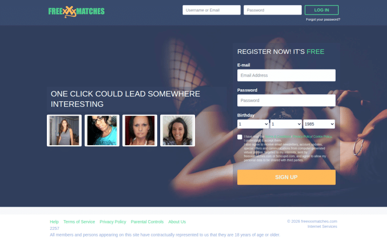 freexxxmatches.com Review website screenshot