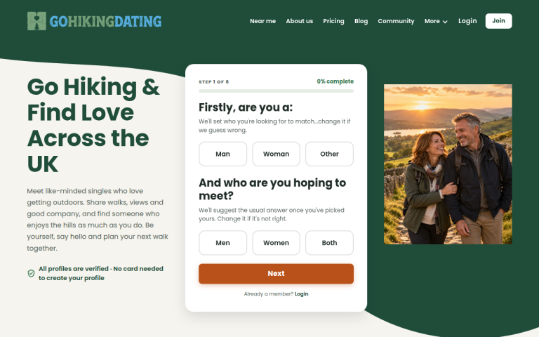 gohikingdating.com Review website screenshot