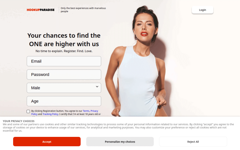hookupparadise.com Review website screenshot