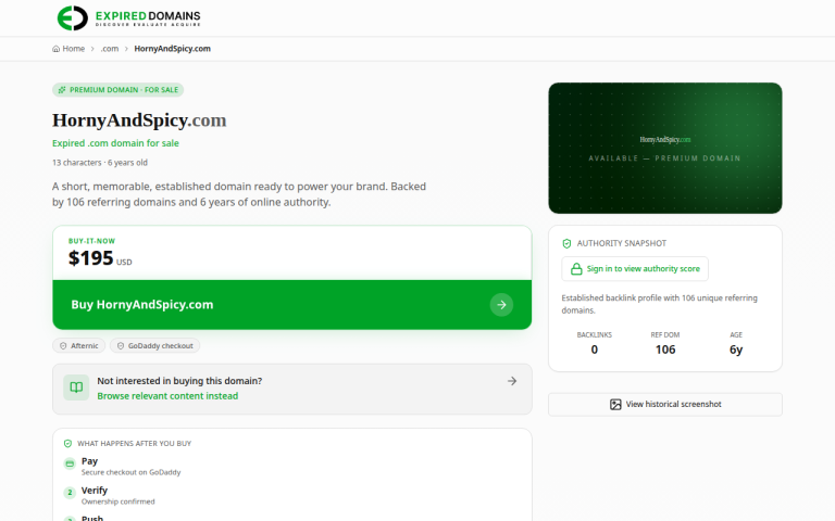hornyandspicy.com Review website screenshot