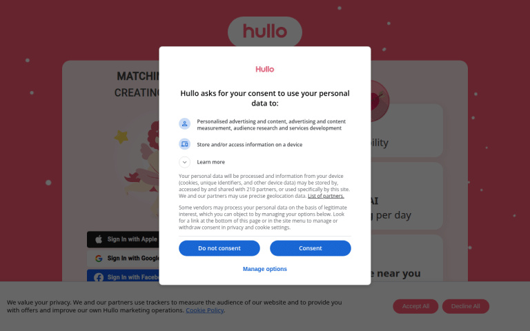 hullo.dating Review website screenshot