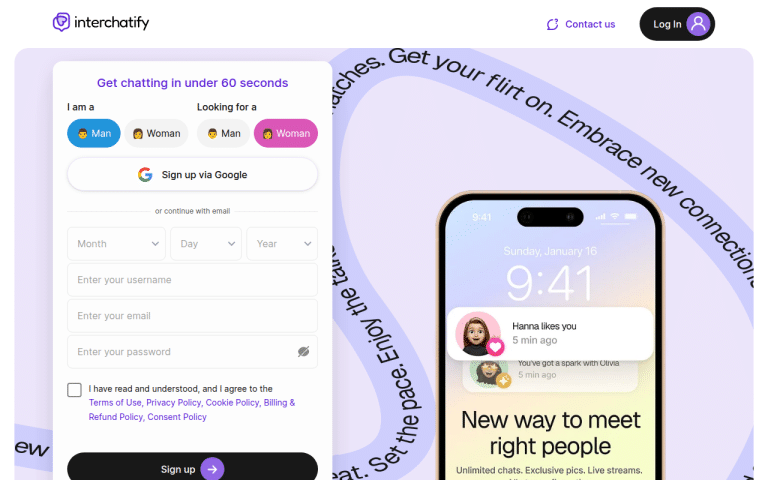 interchatify.com Review website screenshot