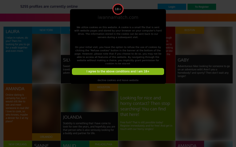 iwannamatch.com Review website screenshot