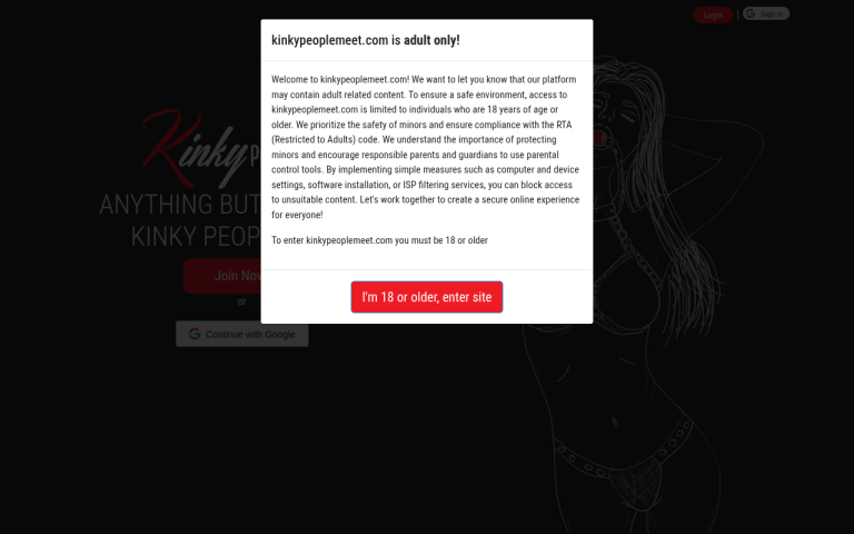 kinkypeoplemeet.com Review website screenshot