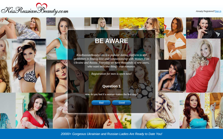 kissrussianbeauty.com Review website screenshot