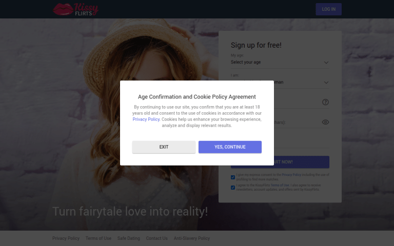 kissyflirts.com Review website screenshot