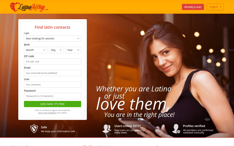 latinomeetup.com Review website screenshot