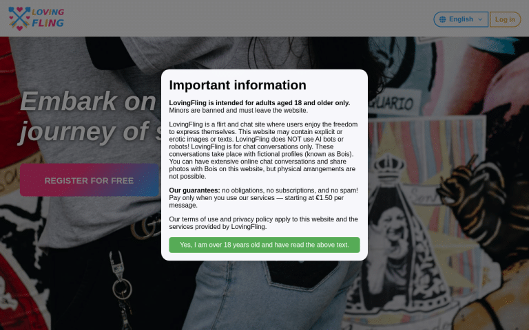 lovingfling.com Review website screenshot