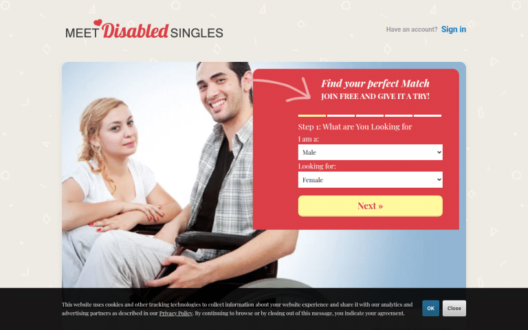 meetdisabledsingles.com Review website screenshot