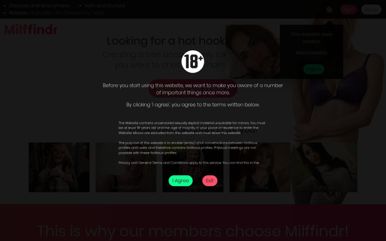 milffindr.com Review website screenshot