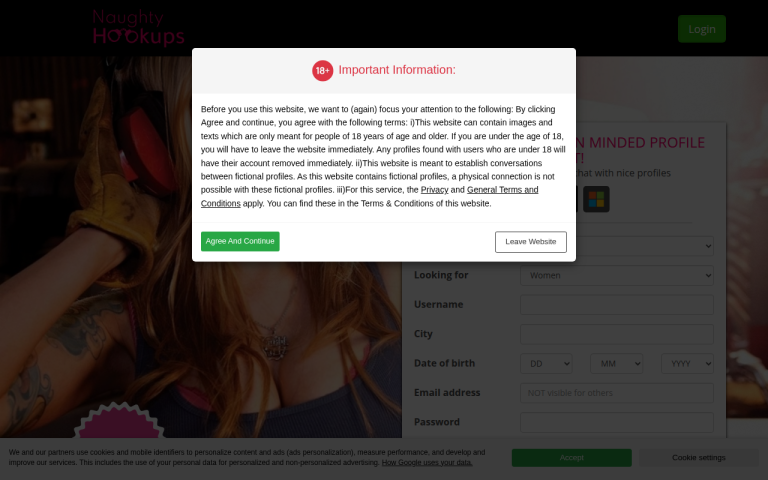 naughtyhookups.co.uk Review website screenshot