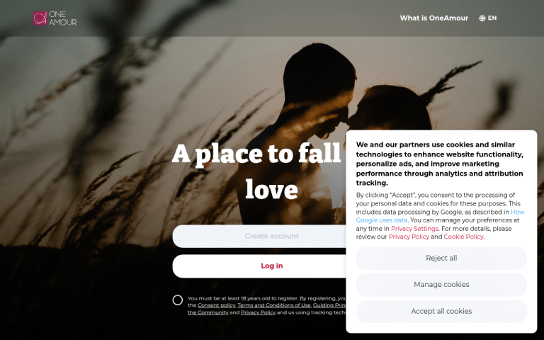 oneamour.com Review website screenshot