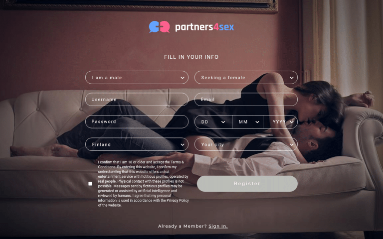 partners4sex.com Review website screenshot