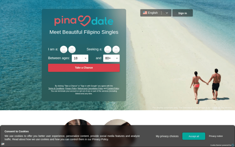 pinadate.com Review website screenshot