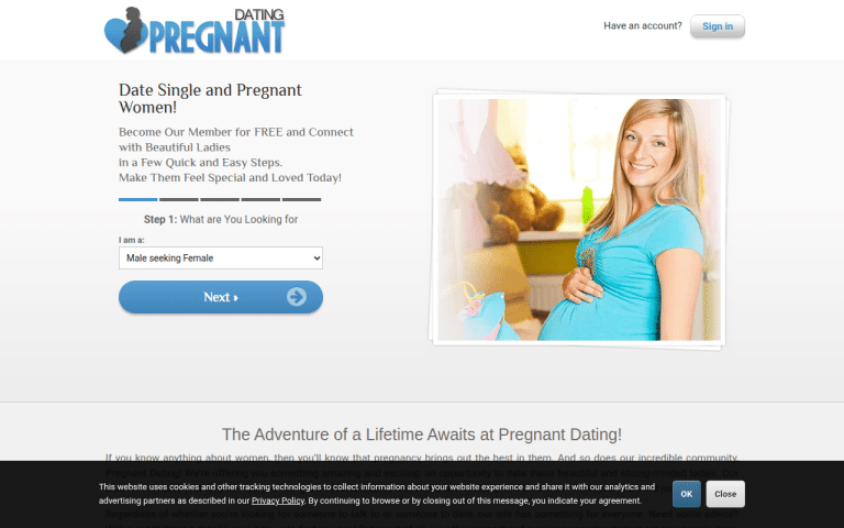 pregnantdating.com Review website screenshot